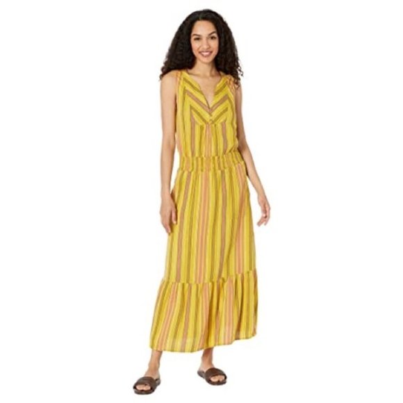 Prana California Dreaming Dress in Leapfrog Stripe - Picture 1 of 16